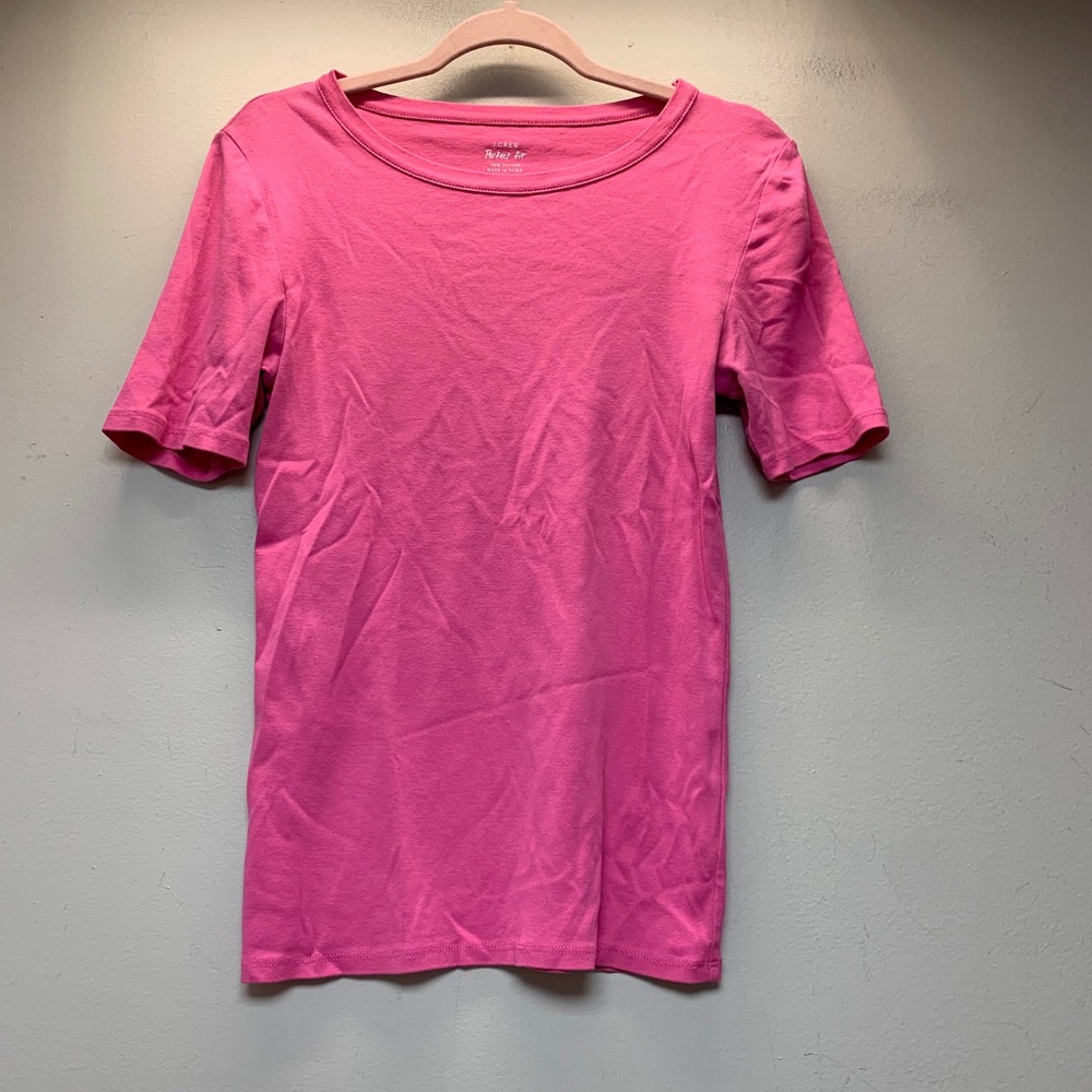 J.Crew Perfect Fit T-Shirt Womens Medium Pink Excellent Short Sleeve Cotton Tee